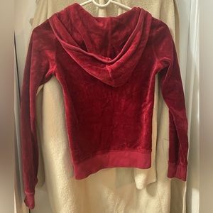 Vintage Juicy Couture Velour dark red zip up hoodie  S